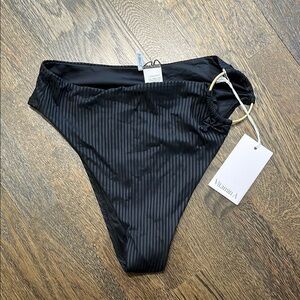 Vitamin A Ribbed Black Bikini Bottom